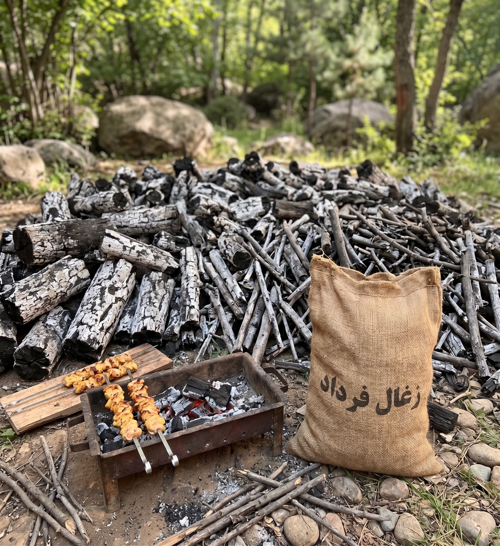 زغال چوب پسته کبابی فرداد زغال